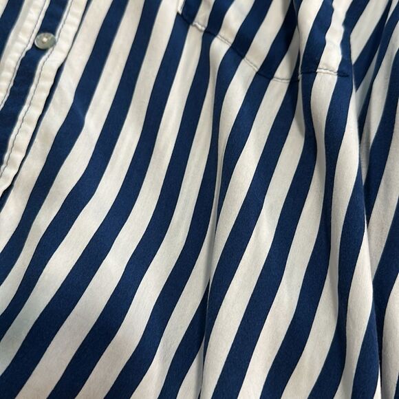 Jane+Delancey Sz L Blue & White Striped Button Up - Picture 16 of 16